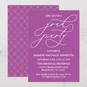 SIMPLE WHIMSICAL CALLIGRAPHY GRADUATION INVITATION