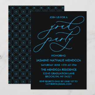 SIMPLE WHIMSICAL CALLIGRAPHY GRADUATION INVITATION