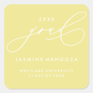SIMPLE WHIMSICAL CALLIGRAPHY GRADUATION STICKER