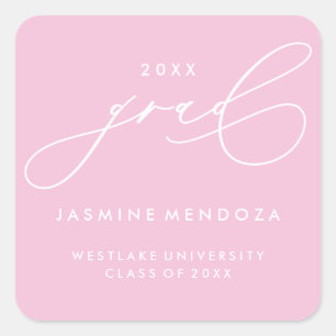 SIMPLE WHIMSICAL CALLIGRAPHY GRADUATION STICKER