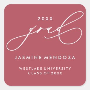 SIMPLE WHIMSICAL CALLIGRAPHY GRADUATION STICKER