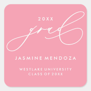 SIMPLE WHIMSICAL CALLIGRAPHY GRADUATION STICKER