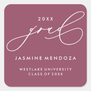 SIMPLE WHIMSICAL CALLIGRAPHY GRADUATION STICKER