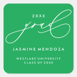 SIMPLE WHIMSICAL CALLIGRAPHY GRADUATION STICKER