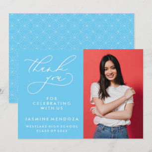 SIMPLE WHIMSICAL CALLIGRAPHY GRADUATION THANK YOU CARD