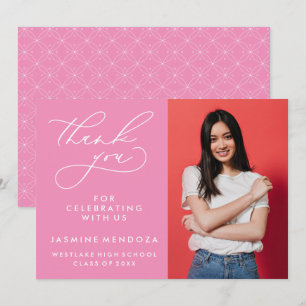 SIMPLE WHIMSICAL CALLIGRAPHY GRADUATION THANK YOU CARD