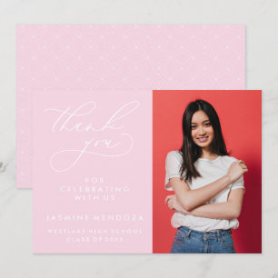 SIMPLE WHIMSICAL CALLIGRAPHY GRADUATION THANK YOU CARD