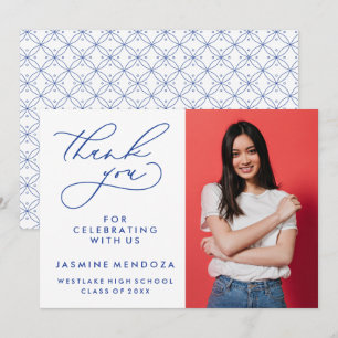 SIMPLE WHIMSICAL CALLIGRAPHY GRADUATION THANK YOU CARD