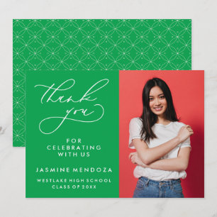 SIMPLE WHIMSICAL CALLIGRAPHY GRADUATION THANK YOU CARD