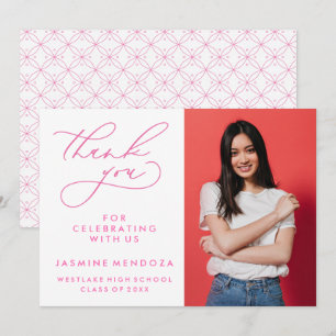 SIMPLE WHIMSICAL CALLIGRAPHY GRADUATION THANK YOU CARD