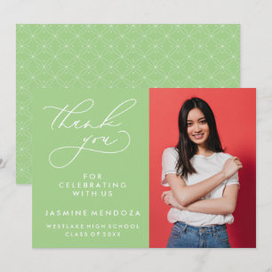 SIMPLE WHIMSICAL CALLIGRAPHY GRADUATION THANK YOU CARD