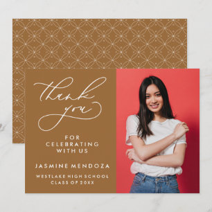 SIMPLE WHIMSICAL CALLIGRAPHY GRADUATION THANK YOU CARD