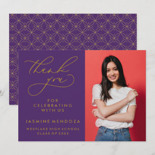 SIMPLE WHIMSICAL CALLIGRAPHY GRADUATION THANK YOU CARD