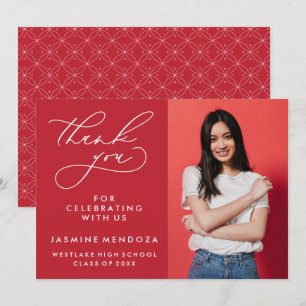 SIMPLE WHIMSICAL CALLIGRAPHY GRADUATION THANK YOU CARD