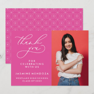 SIMPLE WHIMSICAL CALLIGRAPHY GRADUATION THANK YOU CARD