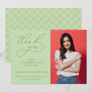 SIMPLE WHIMSICAL CALLIGRAPHY GRADUATION THANK YOU CARD