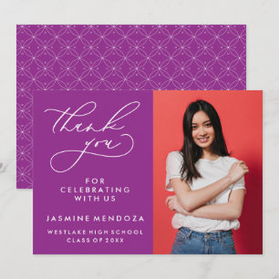 SIMPLE WHIMSICAL CALLIGRAPHY GRADUATION THANK YOU CARD