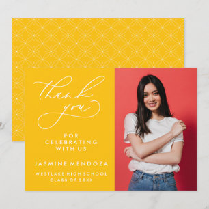 SIMPLE WHIMSICAL CALLIGRAPHY GRADUATION THANK YOU CARD