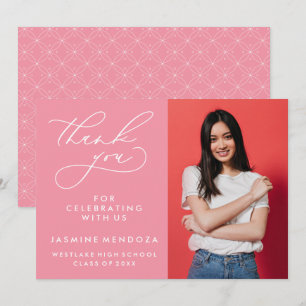 SIMPLE WHIMSICAL CALLIGRAPHY GRADUATION THANK YOU CARD