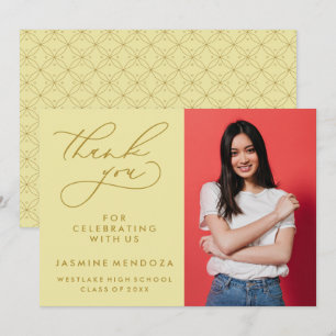 SIMPLE WHIMSICAL CALLIGRAPHY GRADUATION THANK YOU CARD