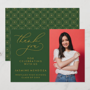 SIMPLE WHIMSICAL CALLIGRAPHY GRADUATION THANK YOU CARD