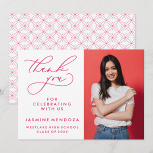 SIMPLE WHIMSICAL CALLIGRAPHY GRADUATION THANK YOU CARD