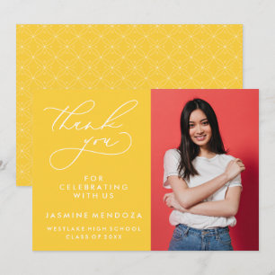 SIMPLE WHIMSICAL CALLIGRAPHY GRADUATION THANK YOU CARD