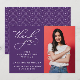 SIMPLE WHIMSICAL CALLIGRAPHY GRADUATION THANK YOU CARD