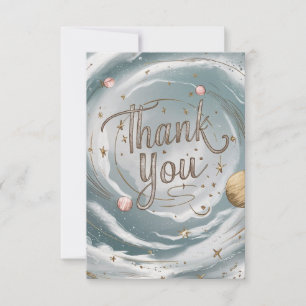 Simple Whimsical Cosmic Celestial Thank You Card