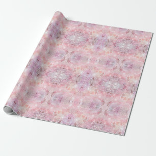 Simple Whimsical Cute Pink Spiderwebs Wrapping Paper