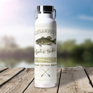 Simple Whimsical Fun Fishing Fisherman Bait Water Bottle
