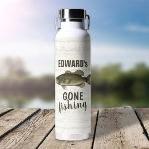 Simple Whimsical Fun Fishing Fisherman Bait Water Bottle