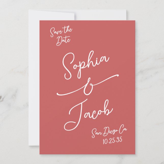 Simple Whimsical Hand Drawn Save the Date QR Code (Front)