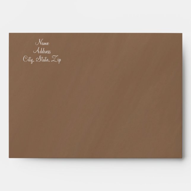 Simple Whimsical Purple Brown Return Address Envelope (Front)