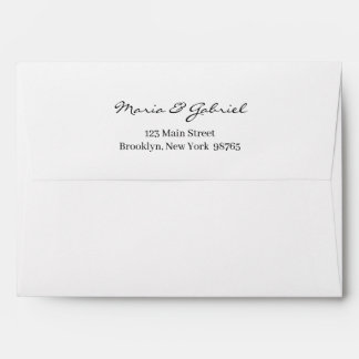 Simple Whimsical Script Return Address Wedding Envelope