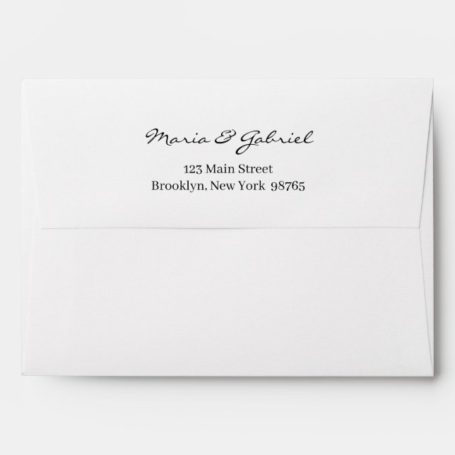 Simple Whimsical Script Return Address Wedding Envelope (Back (Top Flap))