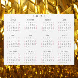 Simple White 2026 Yearly Full Year Calendar Magnet<br><div class="desc">Custom,  beautiful elegant script typography,  simple plain black and white,  2026 full year,  home room office decor,  cool,  thin,  postcard size,  yearly calendar magnet,  for any magnetic surface at home or office. Makes a great custom gift for friends,  family,  peers,  co-workers,  for holidays,  christmas,  new years.</div>