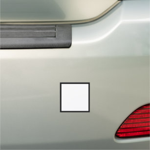 Simple White and Black Border Square Template Car Magnet