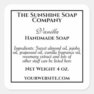Simple white and black soap cosmetics label