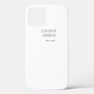 Simple White and Black Text Modern Business iPhone 12 Case