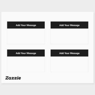 Simple White and Black Top Border Add Your Message Sticker