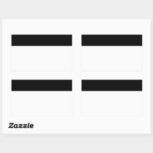 Simple White and Black Top Border Sticker