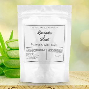 Simple White and Black Waterproof Product Label