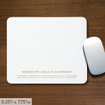 Simple White and Gold Typographic Mousepad<br><div class="desc">Elevate your workspace with our Simple White and Gold Typographic Mousepad. This sleek and functional mousepad features classic typography in a clean and professional design. It's perfect for adding a touch of sophistication to your desk while ensuring precise mouse control. Upgrade your office setup with this stylish and practical accessory....</div>