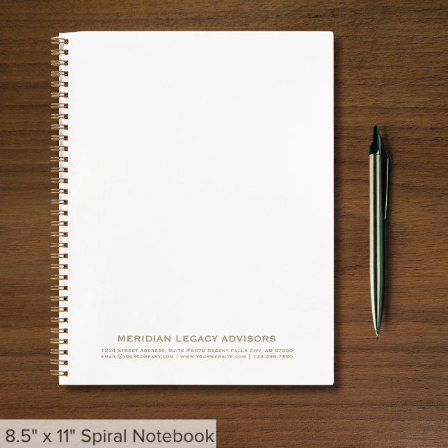 Simple White and Gold Typographic Spiral Notebook (Creator Uploaded)