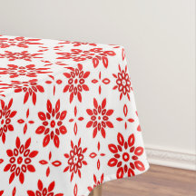 Simple White And Red Winter Flowers Pattern Xmas