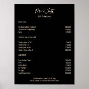 Simple White Beige Preislisten Poster