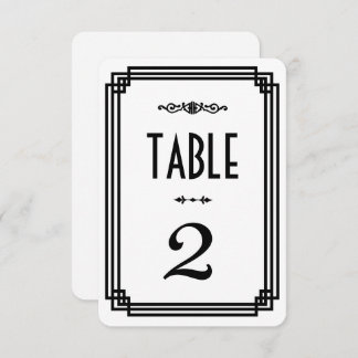 Simple White & Black Art Deco Table Numbers