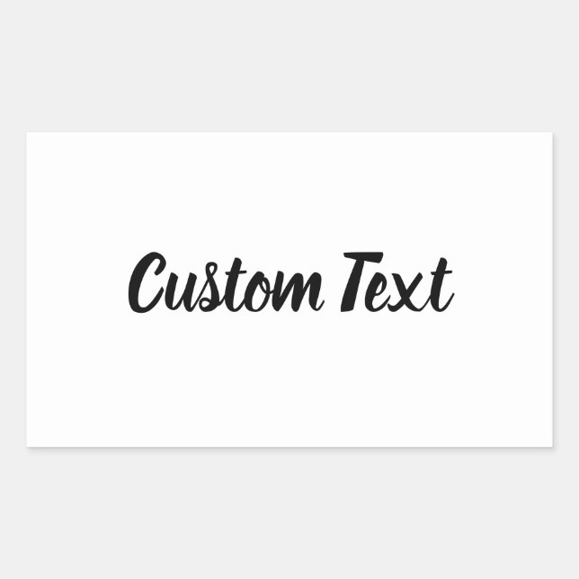 Simple White Black Cursive Script Text Template Sticker (Front)