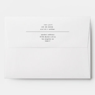 Simple White & Black Modern Wedding Postponed Envelope